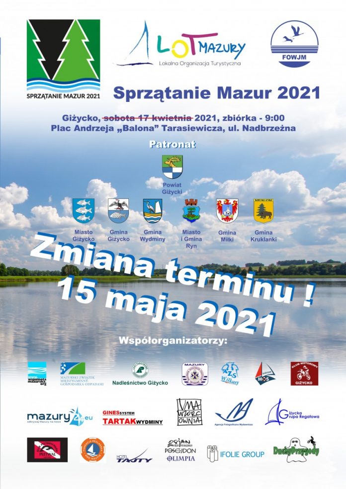 plakat akcji Sprzątanie Mazur