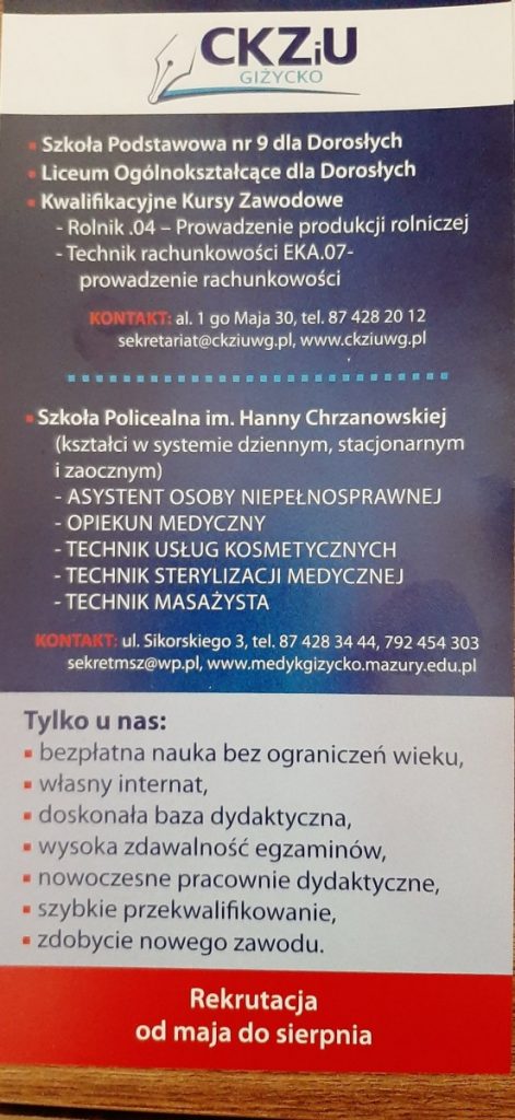 oferta Centrum Kształcenia Zawodowego i Ustawicznego