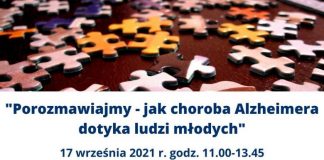 plakat konferencji - jak choroba Alzheimera dotyka młodych ludzi