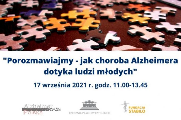 plakat konferencji - jak choroba Alzheimera dotyka młodych ludzi