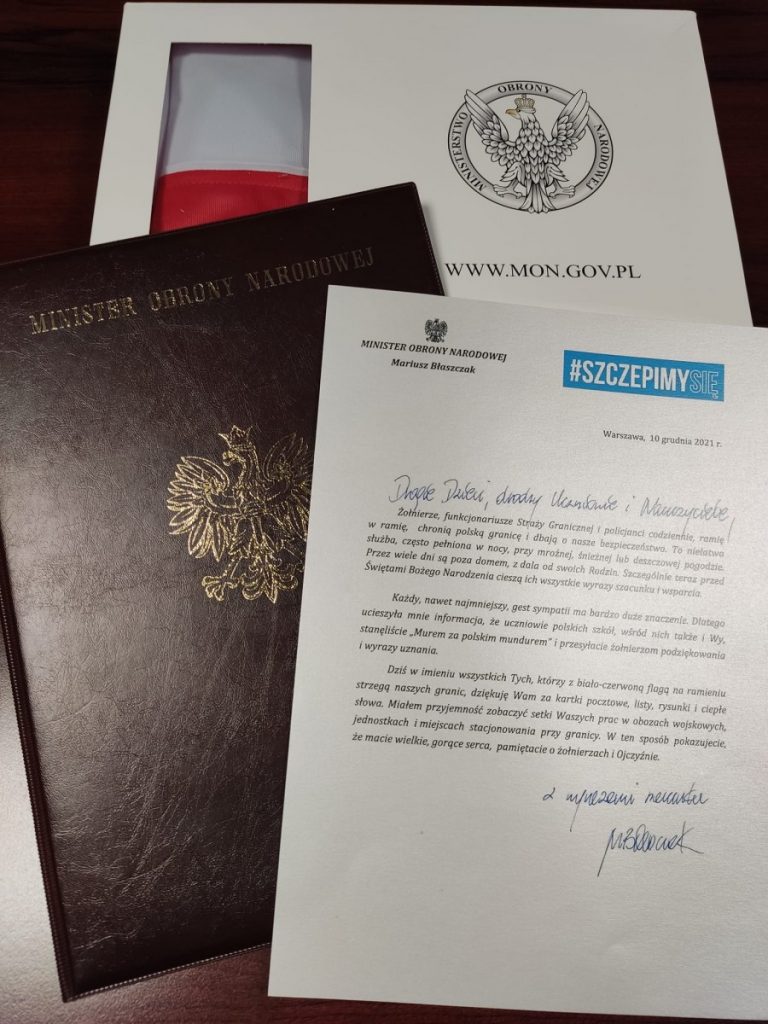 Podziękowania za udział w akcji "Murem za polskim mundurem"