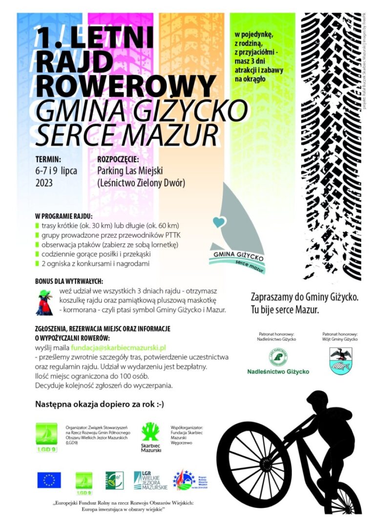 Zbliża się I Mazurski Rajd Rowerowy Gmina Giżycko Serce Mazur