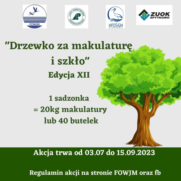 Drzewko za makulaturę i szkło