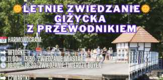 letnie zwiedzanie giżycka plakat