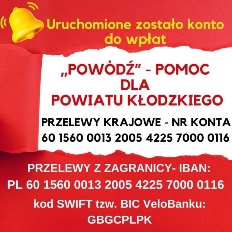 Powódź – pomoc dla Powiatu Kłodzkiego
