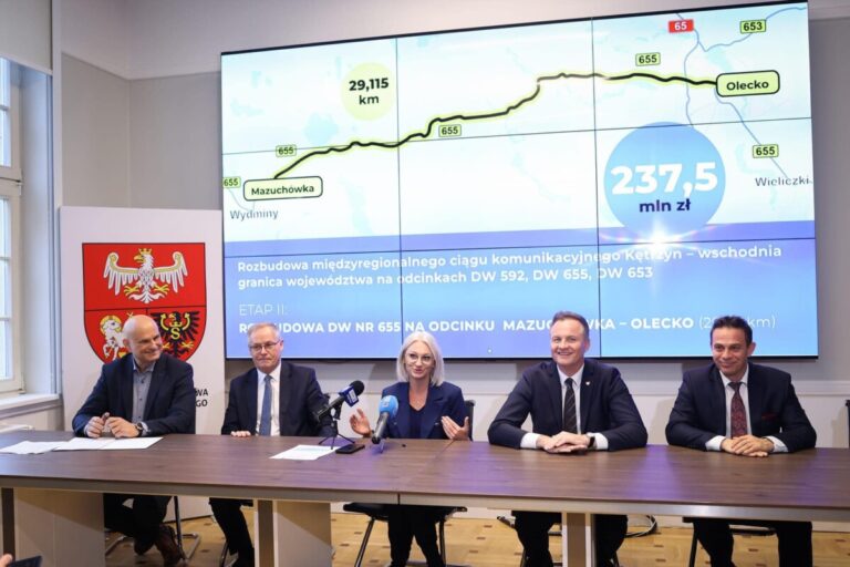 Podpisano umowę na II etap rozbudowy DW 655 na odcinku Mazuchówka – Olecko