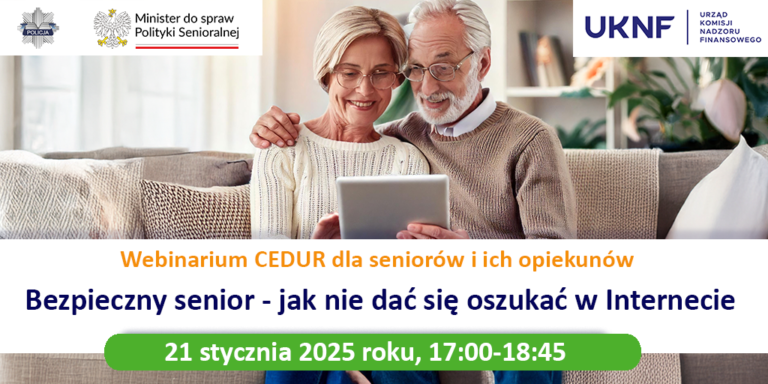 Webinarium „Bezpieczny senior – jak nie dać się oszukać w Internecie”