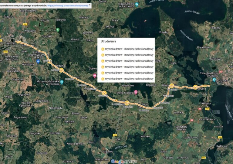 Utrudnienia w ruchu – rozbudowa drogi wojewódzkiej Kętrzyn-Giżycko