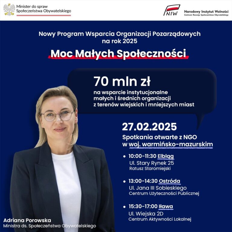 Zapraszamy organizacje pozarządowe na spotkania