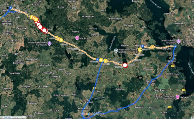 Utrudnienia w ruchu na odcinku drogi wojewódzkiej nr 592 na odcinku Kętrzyn – Giżycko – zmiana od: 01.07.2025 r.
