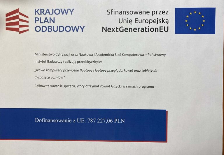 Sprzęt dla szkół z Krajowego Planu Odbudowy (KPO)