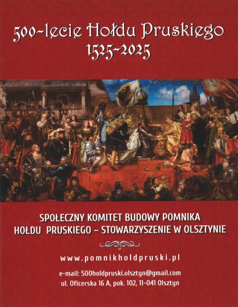 Prośba o wsparcie budowy Pomnika Hołdu Pruskiego w Olsztynie