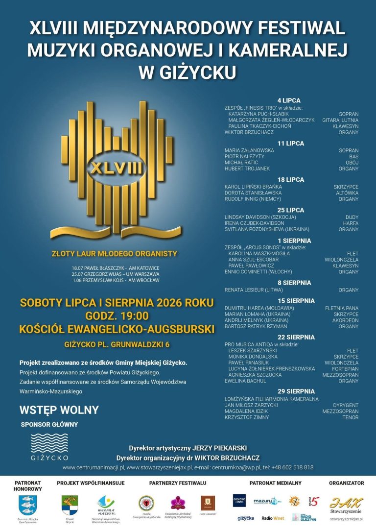 Zaproszenie na Międzynarodowy Festiwal Muzyki Organowej i Kameralnej