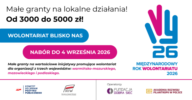 100 małych grantów na działania z wolontariuszami