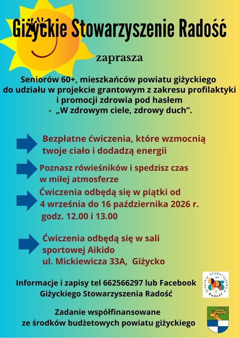 Zaproszenie do udziału w projekcie „W zdrowym ciele zdrowy duch”